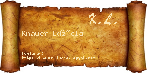 Knauer Lúcia névjegykártya